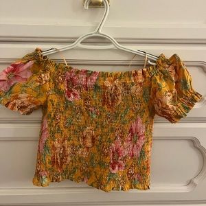 Kids floral top | red,orange,yellow | size small